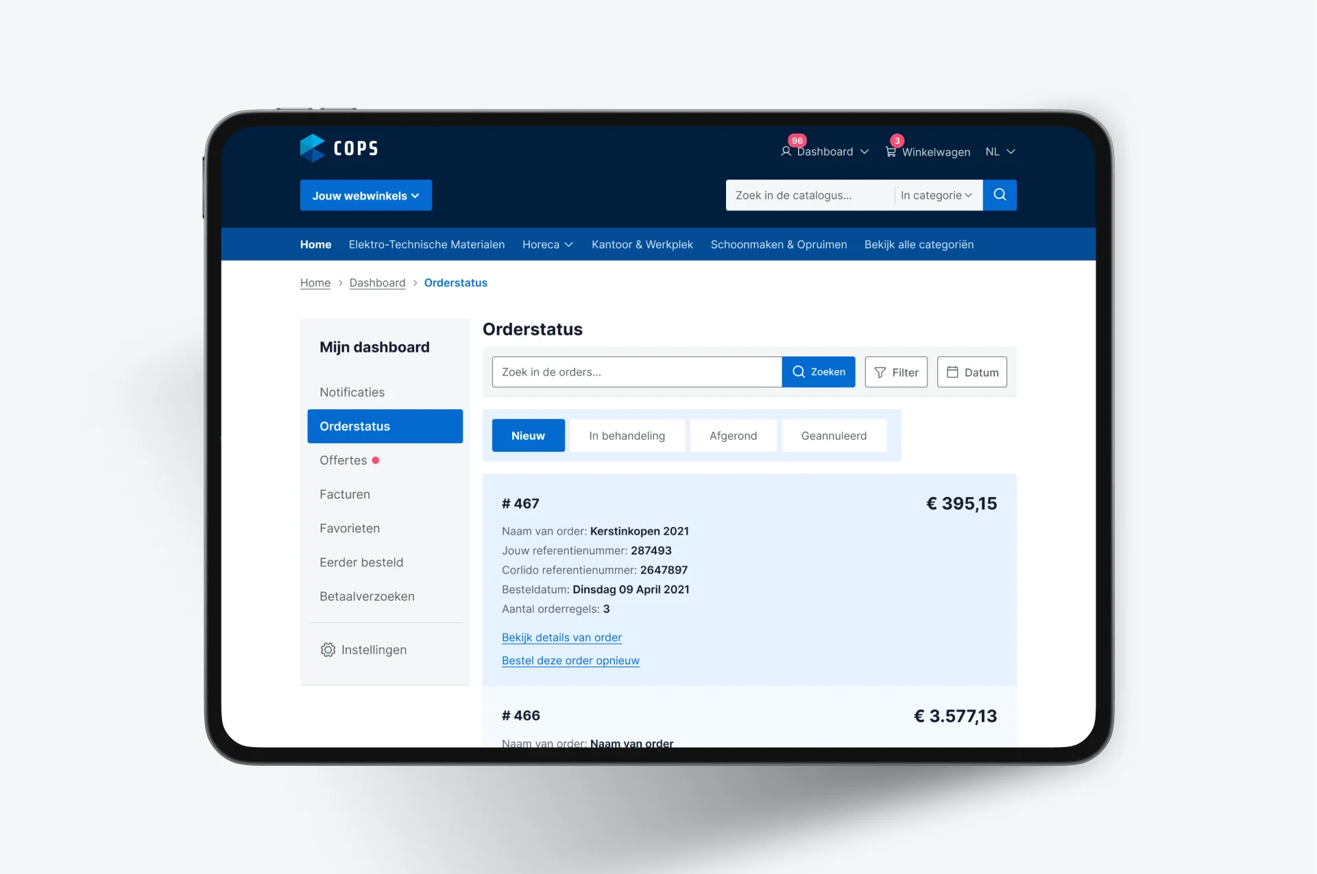 Corlido Group COPS e-procurement tool design Concept7
