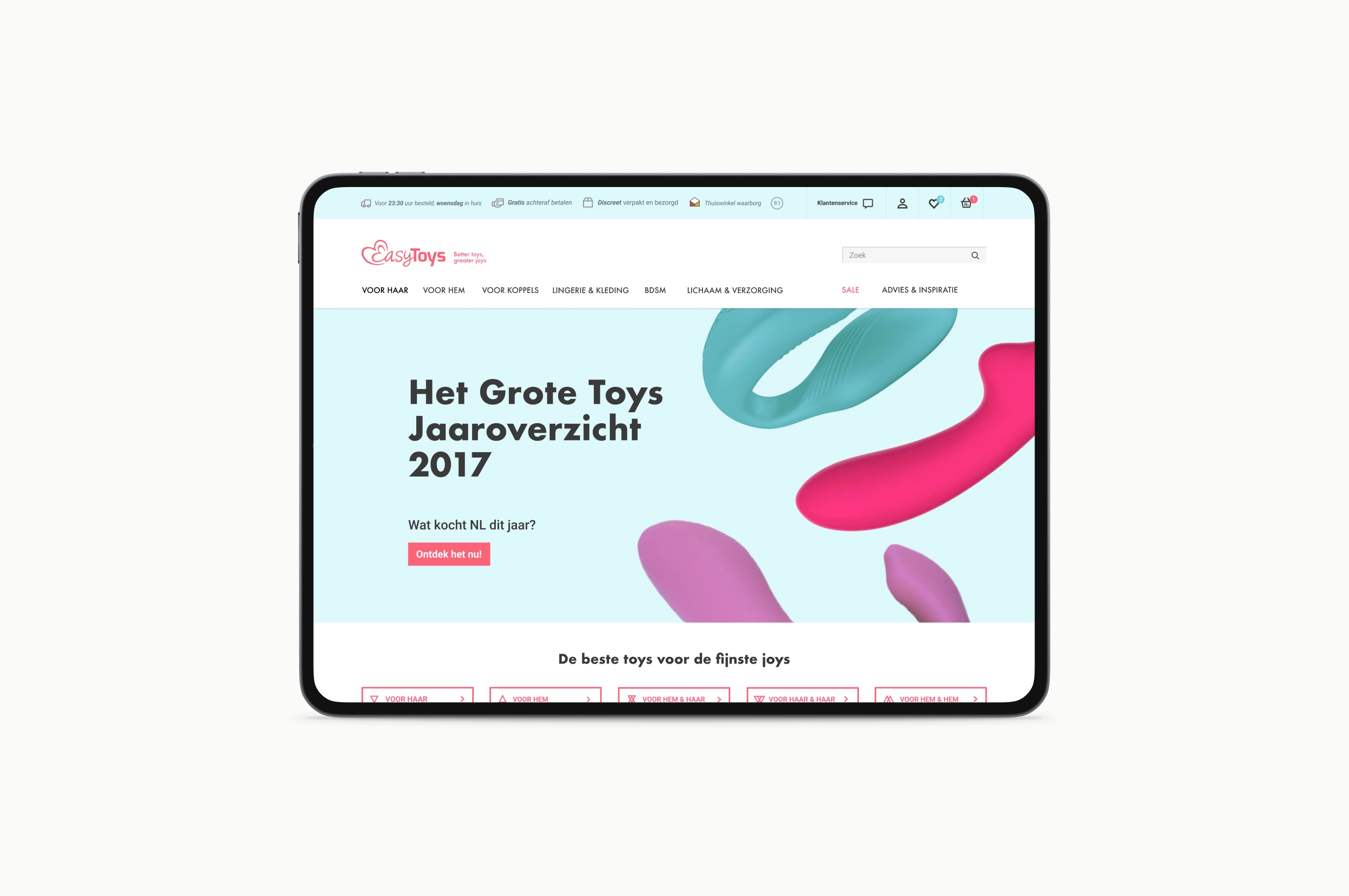 EasyToys website jaaroverzicht design