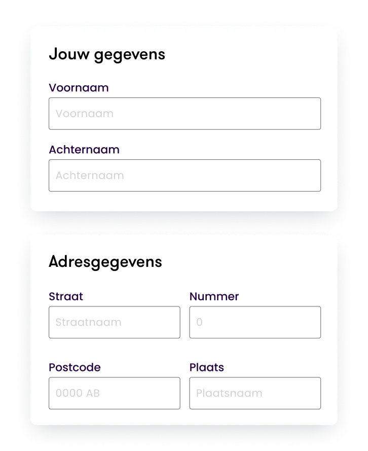 By grouping related input fields, the user knows what to expect.
