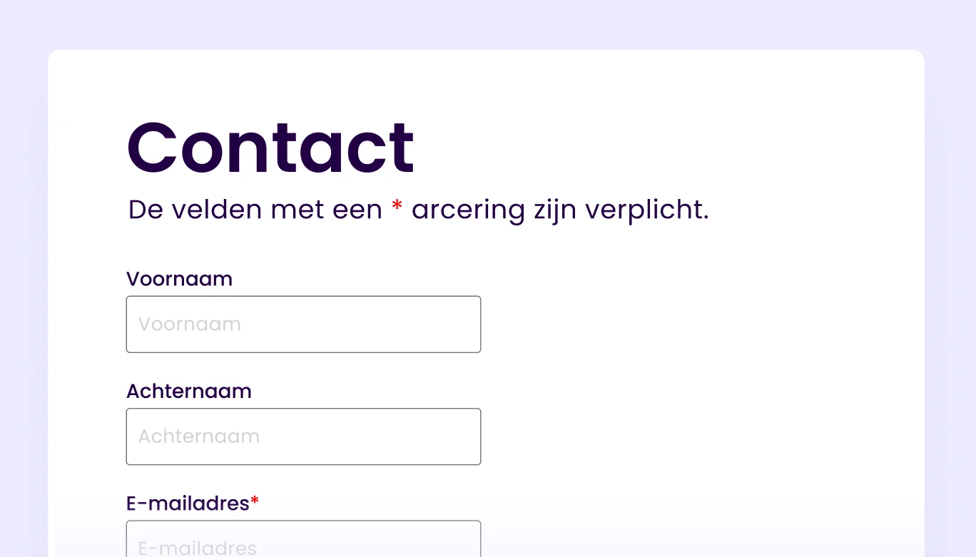 It is important to indicate in the instructions above the form how a user can recognise mandatory fields.