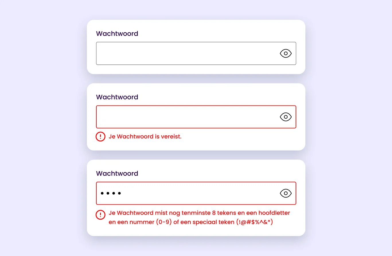At Ikea, the password requirements are not visible until you start typing.