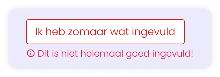 Inline invoerveld met foutmelding op website