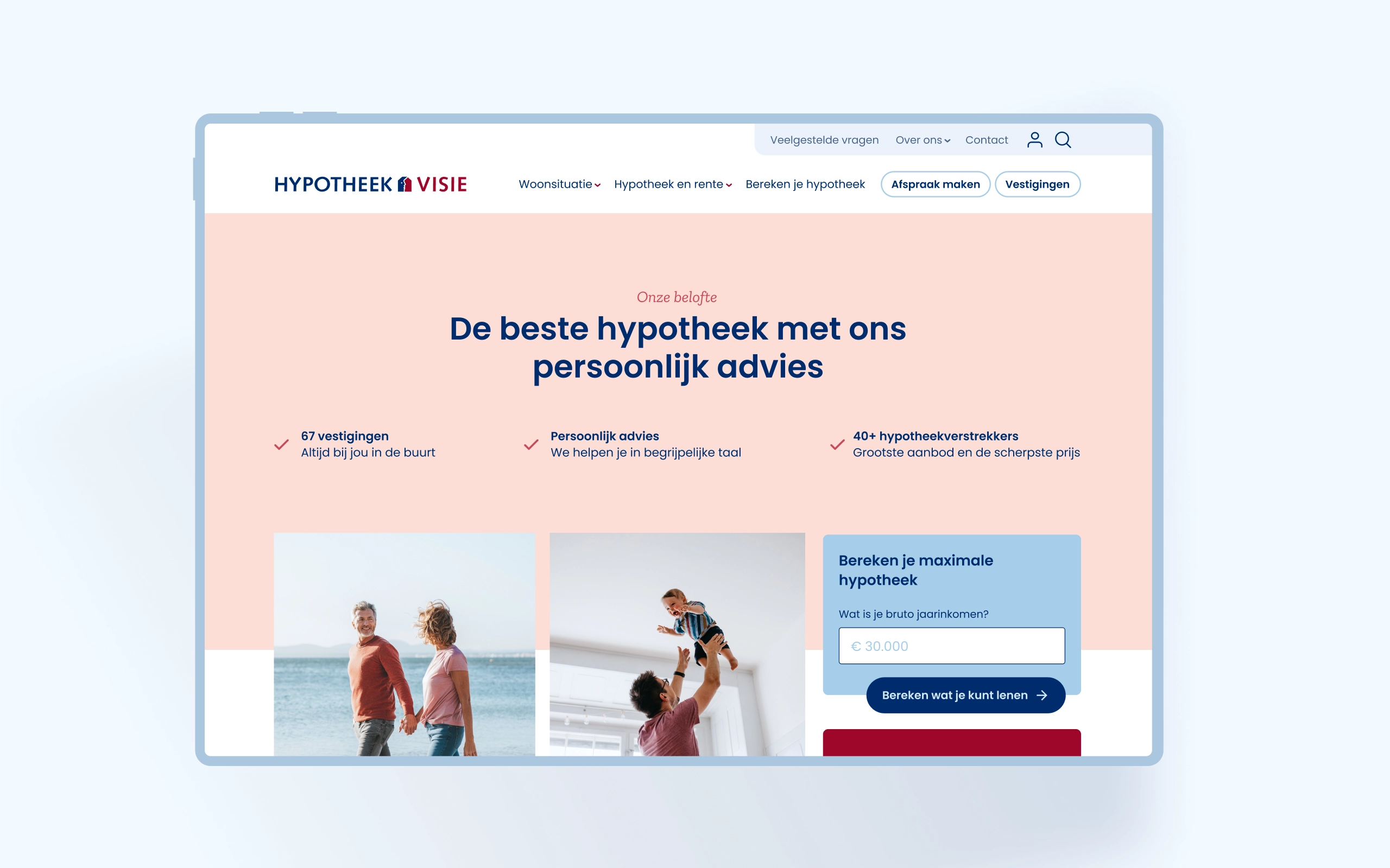 Hypotheek Visie Design homepage