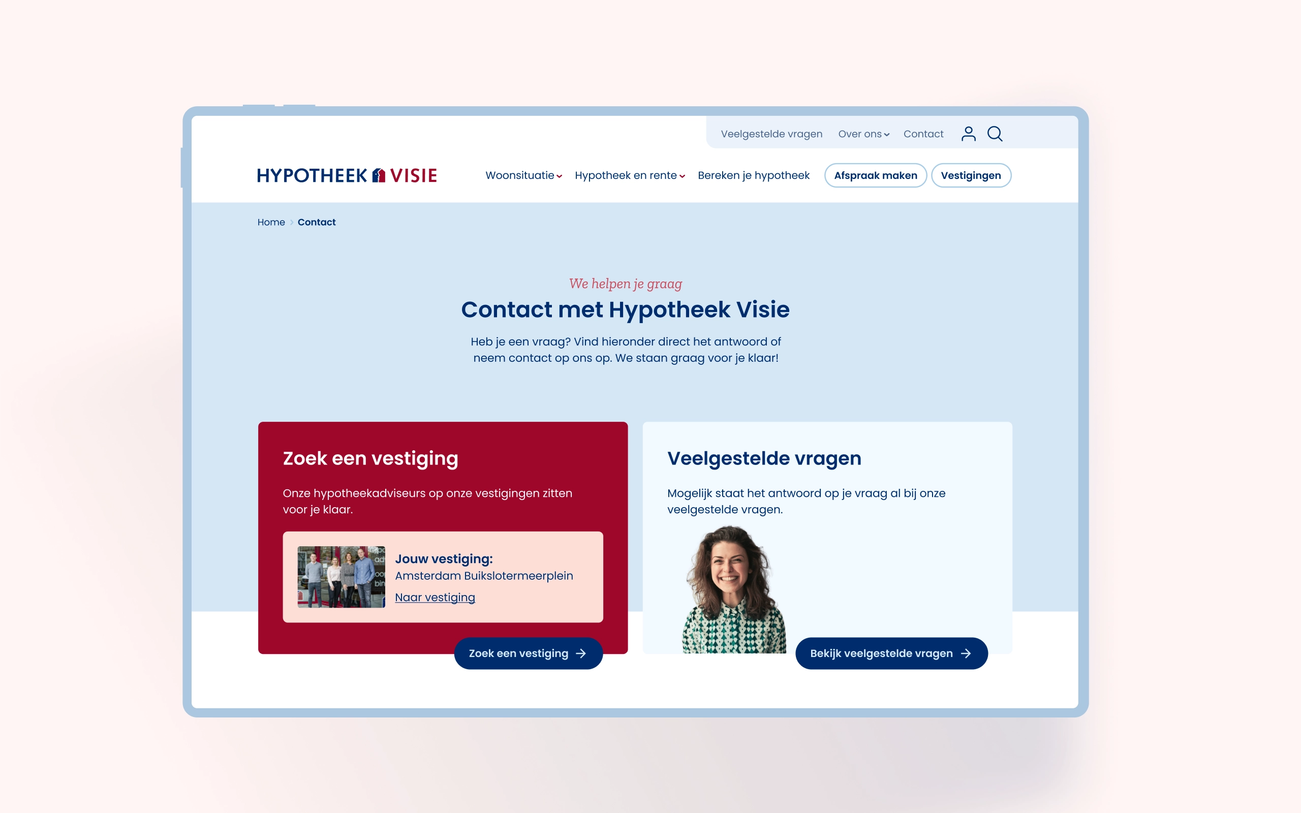 Hypotheek Visie Visual Design Contact