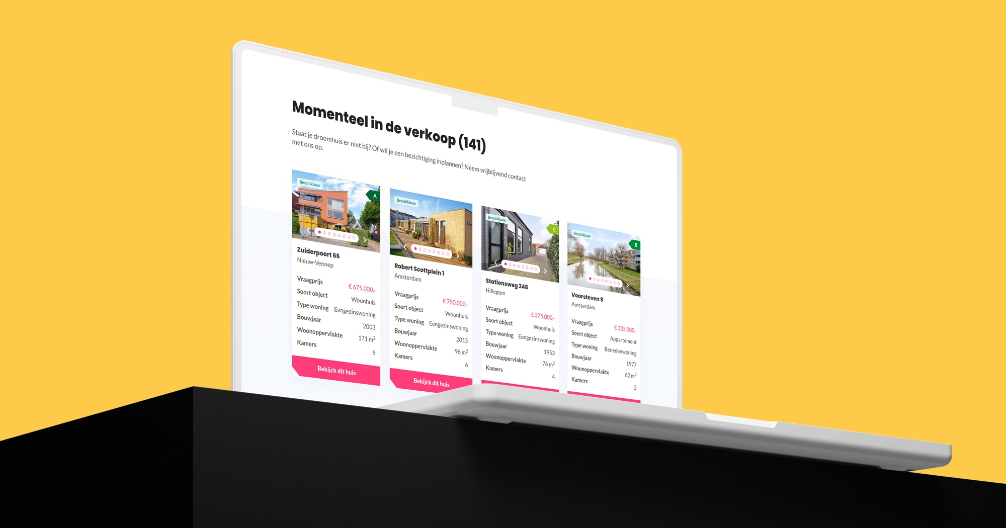 KIJCK. makelaars aanbod website design Concept7