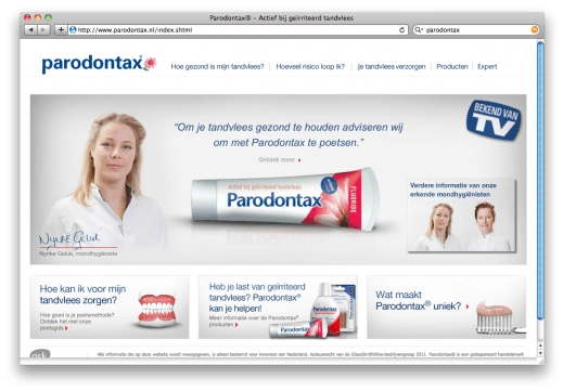 Parodontax website