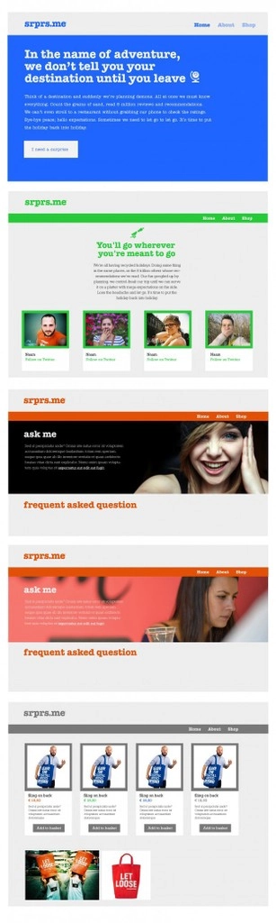 Srprs.me website ontwerp